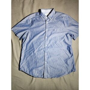 Nautica Shirt Men Large Blue Button Up Collared Short Sleeve Classic Fit